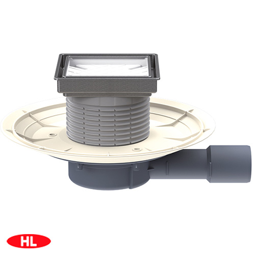 Трап с решеткой под плитку HL90Prblue-3020 DN40/50 с сухим сифоном 132х132/112х112мм