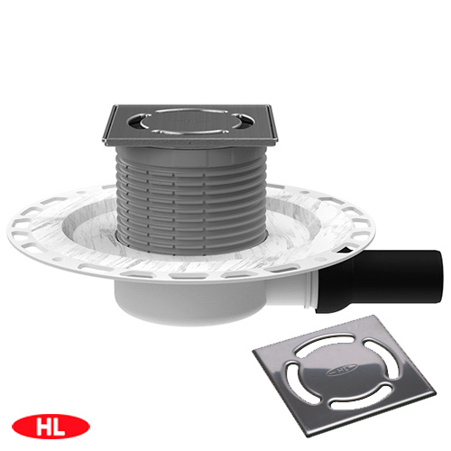 Трап HL90PrblueD-3000 DN40 с сухим сифоном "Primus blue" 121х121/Klick-Klack/115х115мм