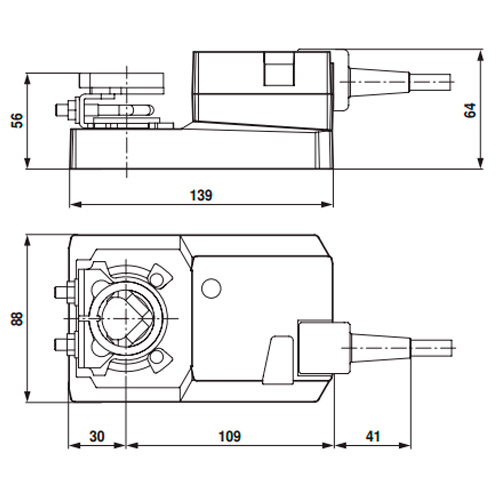 Belimo SMD24A Электропривод воздушной заслонки (усилие 16 Нм)