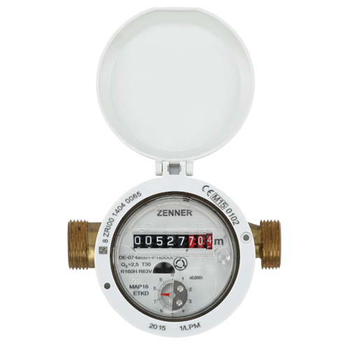 Счетчик холодной воды Zenner ETKD-M-CC Qn 4,0 Ду20 L=130 мм R160H/63V (сухоход)