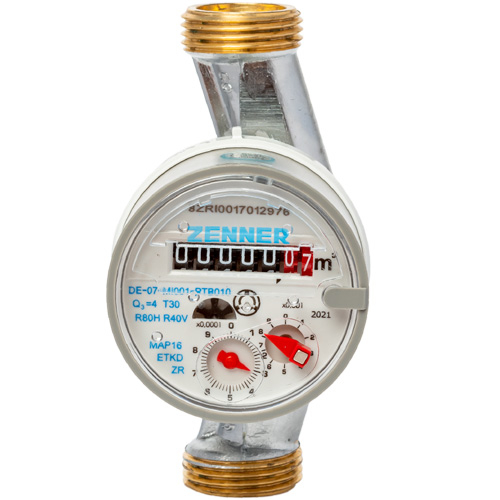 Счетчик холодной воды Zenner ETKD-N Qn 2,5 Ду15 L=110 мм R160H/63V (сухоход)