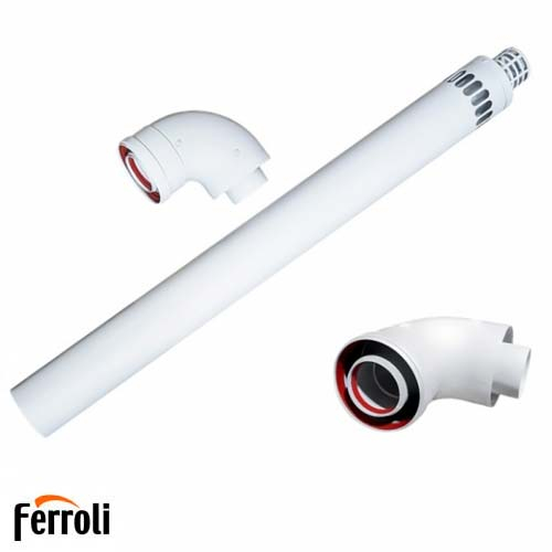 Коаксіальний димохід для турбованих котлів Ferroli 60/100 мм