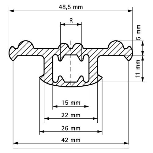 Гумовий профіль (звукоізоляційний вкладиш) Walraven 30м для RapidRail® (6568001) [CLONE]