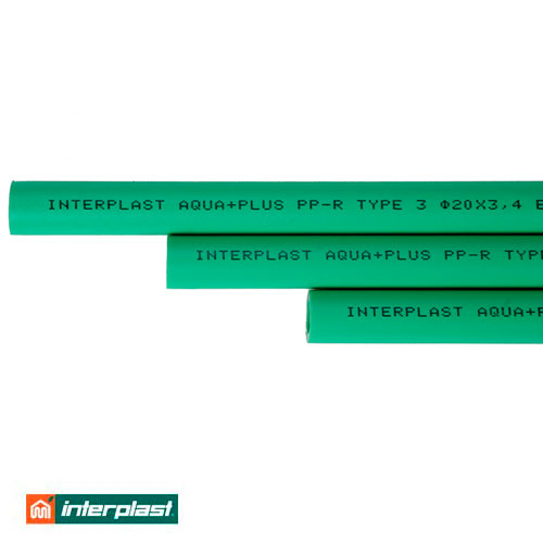 Труба полипропиленовая Interplast Aqua Plus GF 90х12,3 мм PN20 стекловолокно (780100090)