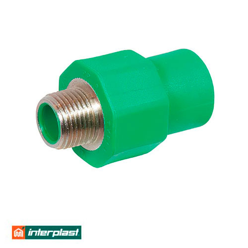 Муфта перехідна 75х2" Interplast PPR Green PN30 з зовнішнім різьбленням (790117502)
