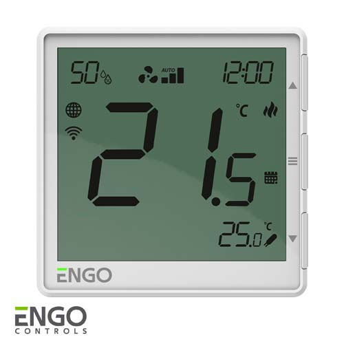 Інтернет-термостат для фанкойлу ENGO EFAN-24W | Wi-Fi | MODBUS RS-485 | білий (932310558)