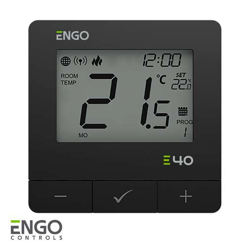 Програмований розумний термостат ENGO E40-ВАТВ ZigBee | чорний (932312602)