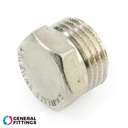 Заглушка латунна нікельована General Fittings 1" ЗР (260040N100000A)