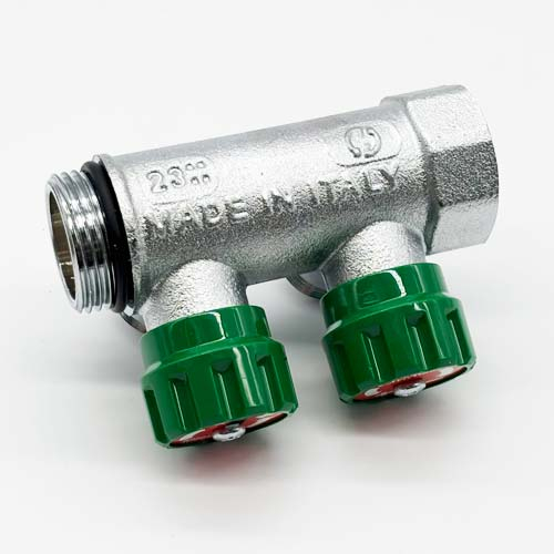 Коллектор распределительный General Fittings FLEXUS 90 | 2 выхода | 1"x3/4" (6300R8C1005V2A)