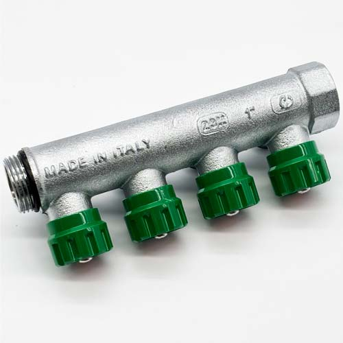 Коллектор распределительный General Fittings FLEXUS 90 | 4 выхода | 1"x3/4" (6300R8C1005V4A)