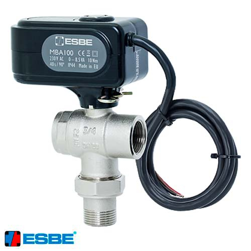 Триходовий відвідний клапан з електроприводом ESBE MBA135 Rp 3/4" | DN 20 | Kvs 9,6 (43102100)