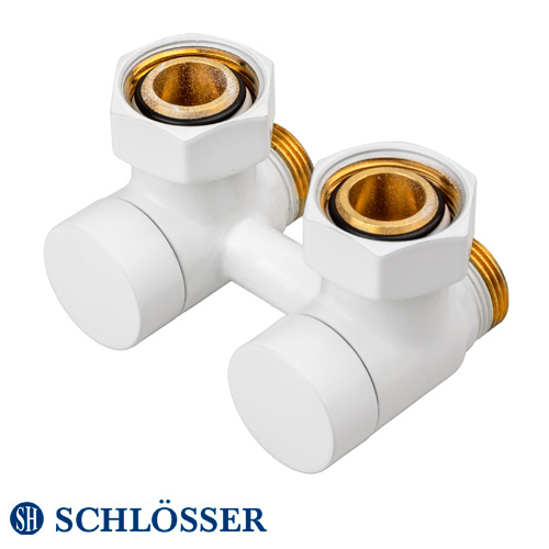 Вузол підключення ексклюзивний Schlösser кутовий GZ 3/4 x M 22х1,5 білий (601000001)