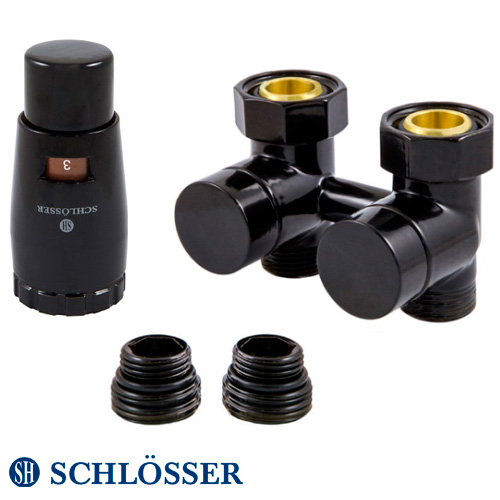 Комплект ексклюзивних вузлів Schlösser GZ 3/4 x M 22х1, 5, прямий, +2 шт. ніпель, термоголовка MINI M30x1.5 (601000045.RAL90051)