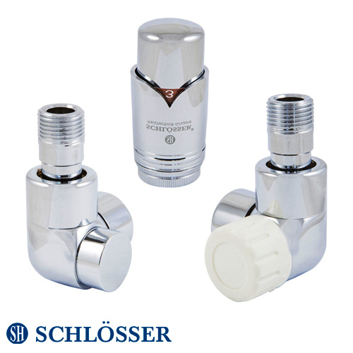 Комплект термостатический Schlösser LUX осевой-правый, GZ 1/2х15мм Cu, термоголовка Mini, хром (603700005)