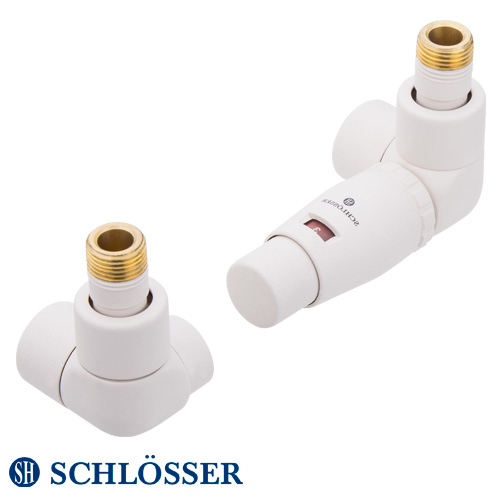 Комплект термостатический Schlösser LUX осевой-правый, GZ 1/2х15мм Cu, термоголовка Mini, белый (603700302)