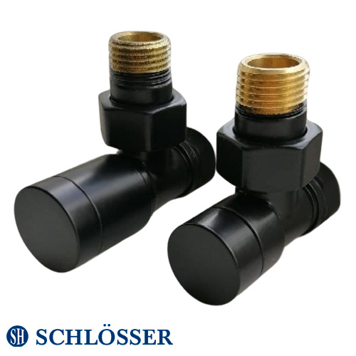 Комплект клапанов Schlösser Elegant угловой GZ 1/2x15мм Cu черный (604200001.RAL90051)