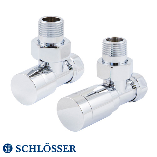 Комплект клапанов Schlösser Elegant угловой GZ 1/2x15мм Cu хром (604200003)