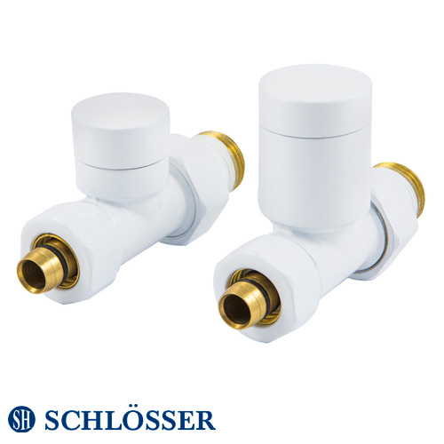 Комплект клапанов Schlösser Elegant прямой GZ 1/2x15мм Cu белый (604200021)