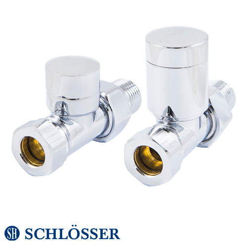 Комплект клапанов Schlösser Elegant прямой GZ 1/2x15мм Cu хром (604200023)