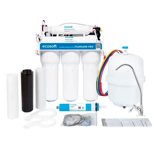 Фільтр зворотного осмосу Ecosoft Standard PRO 5-50P з помпою та мінералізацією (MO550PECOSTD)