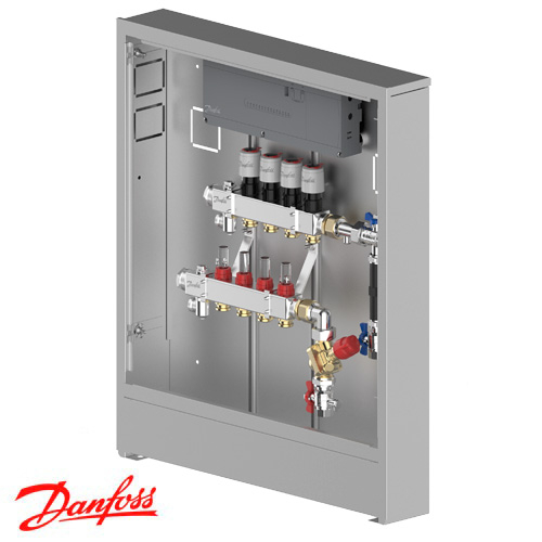 Розподільча станція регулювання теплої підлоги Danfoss UnoFloor Control 4R, праве (088X3664)