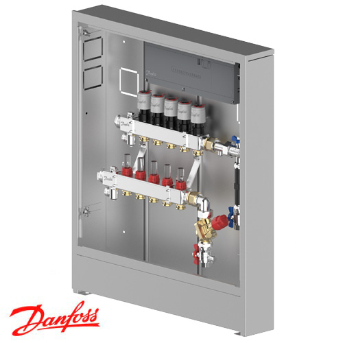 Розподільча станція регулювання теплої підлоги Danfoss UnoFloor Control 5R, праве (088X3665)