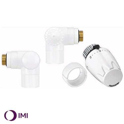 Design-Edition Комплект IMI Heimeier двойной угловой левый белый (RAL9016)