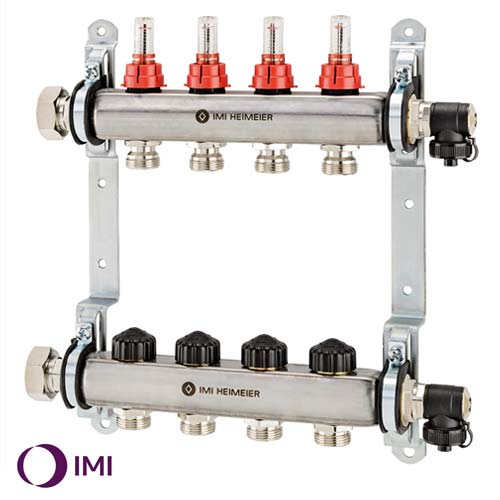 Коллектор из н/ж стали на 7 контуров IMI Heimeier Dynalux (9320-07.800)