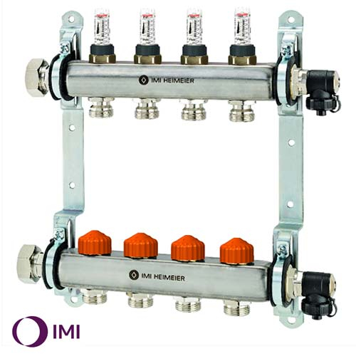 Коллектор из н/ж стали на 6 контуров IMI Heimeier Dynacon Eclipse (9340-06.800)